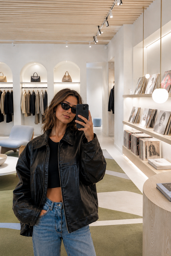 Fashion-Store-Happy-client-taking-selfie